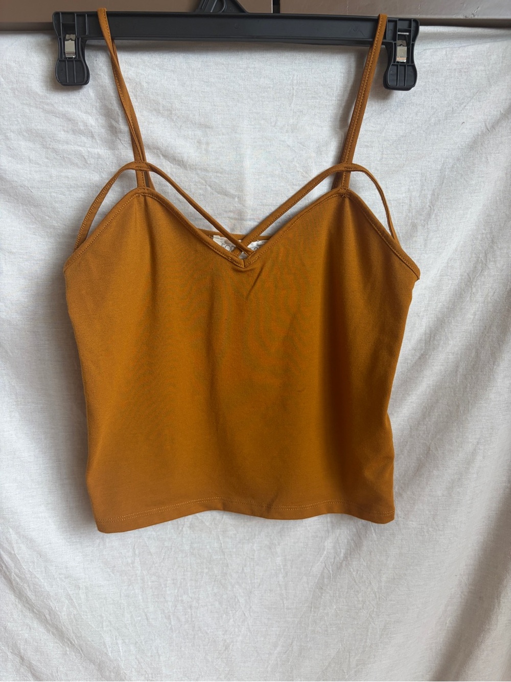 Forever 21 Women's Double-Strap Crop Cami - Mustard